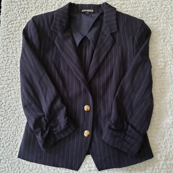 Express Jackets & Blazers - Express Pinstripe Navy Blazer Size 12
